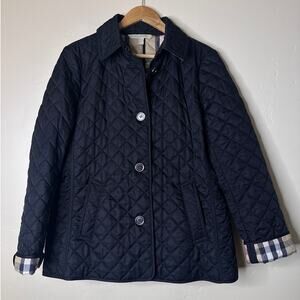 Burberry Brit Black Copford Diamond Quilted Jacket size XL